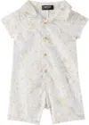 Versace Baby Blue Barocco Romper In 5uc20-new Born Blue+