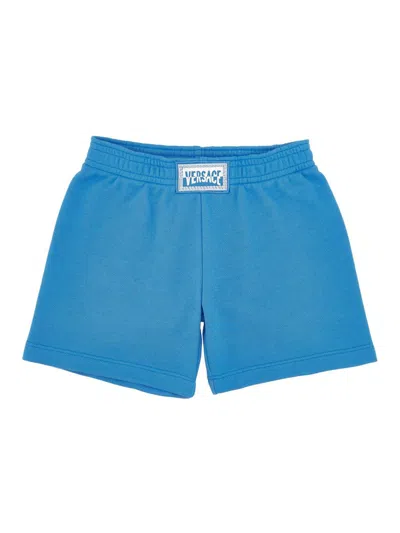 Versace Baby Boy's & Little Boy's Contrast Logo Fleece Shorts In Blue