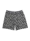 Versace All-over Monogram-print Shorts In Medium Grey