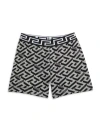 Versace All-over Monogram-print Shorts In Mediumgrey