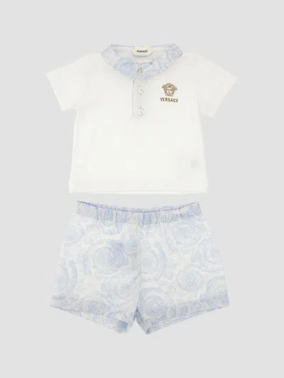Versace Baby Boy's Medusa Polo & Shorts Set In White