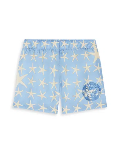 Versace Baby Boy's Sea Starfish Print Swim Shorts In Blue