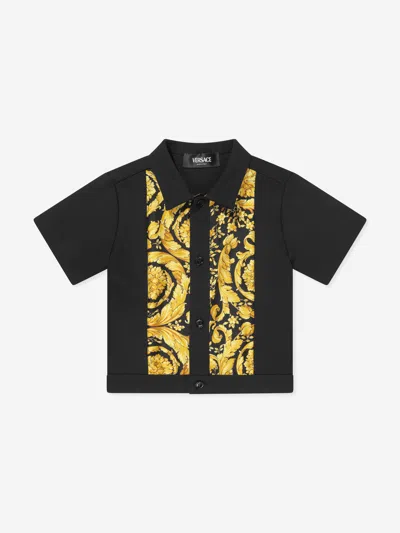 Versace Kids'  Baby Boys Barocco Shirt In Black