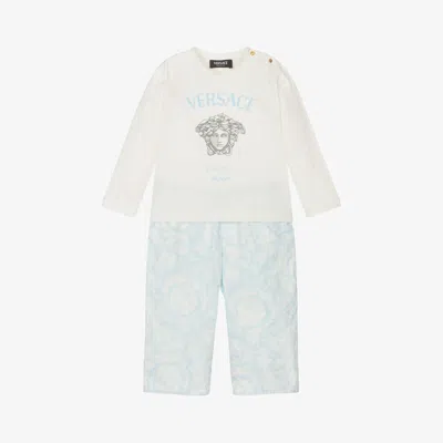 Versace Baby Boys Blue Barocco Cotton Trouser Set