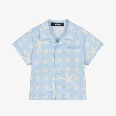 Versace Baby Boys Blue Cotton Stella Marina Shirt