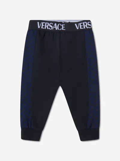 Versace Baby Boys Cotton La Greca Signature Print Joggers 24 Mths Blue