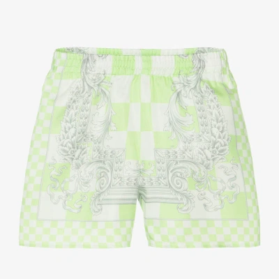 Versace Baby Boys Green Barocco Silk Shorts