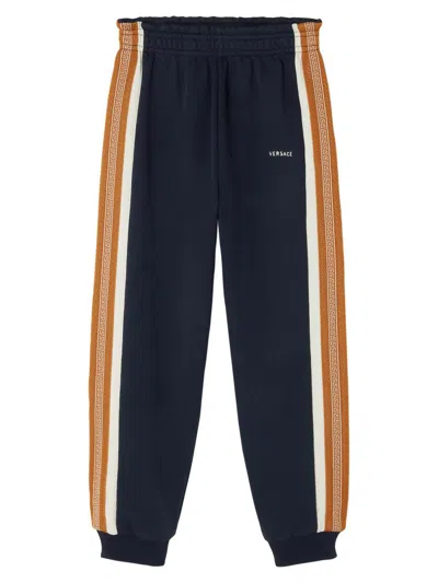 Versace Baby Boy's, Little Boy's & Boy's Embroidered Greek Contrast Joggers In Blue