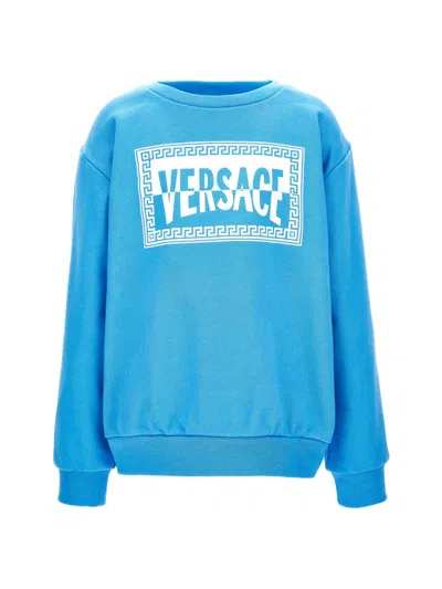 Versace Kids' Baby Boy's, Little Boy's & Boy's Logo Crewneck Sweatshirt In Blue