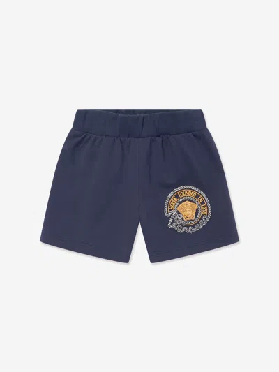 Versace Blue Shorts For Baby Boy With Medusa
