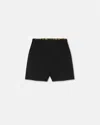 Versace Elasticated-waist Straight-leg Shorts In Black
