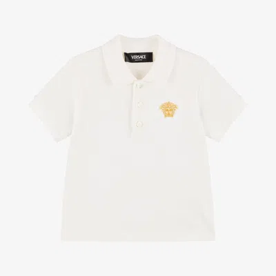 Versace Baby Boys White Cotton Polo Shirt