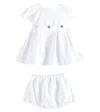 Versace Baby Cotton Piqué Dress And Bloomers Set In White