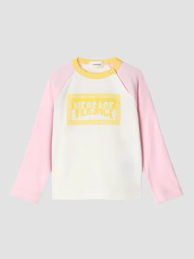 Versace Baby Girl's & Little Girl's Logo Raglan-sleeve T-shirt In Pink