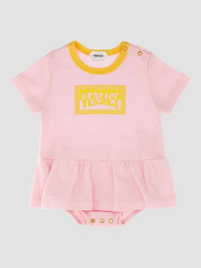 Versace Baby Girl's Logo Jumpdress In Pink