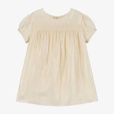 Versace Baby Girls Gold Greca Crêpe Dress