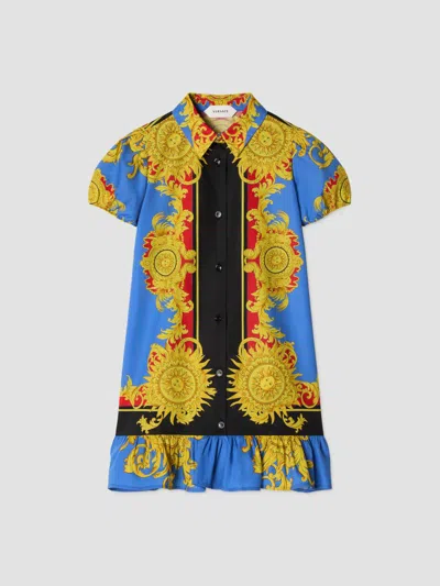 Versace Baby Girl's, Little Girl's & Girl's The Sun Poplin Shirtdress In Blue