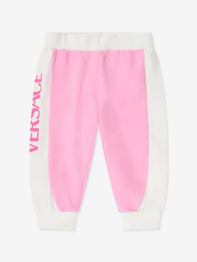 Versace Baby Girls Logo Joggers In Pink