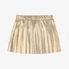 Versace Baby Girls Metallic Gold Pleated Skirt In Gold
