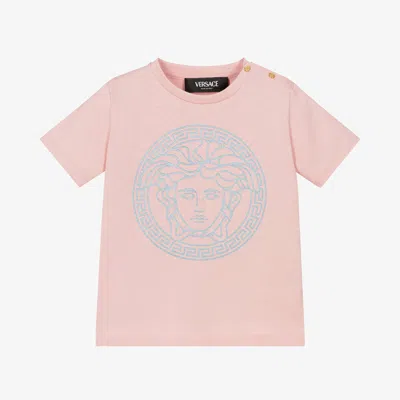 Versace Baby Girls Pink Cotton Medusa T-shirt