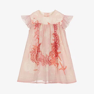 Versace Baby Girls Pink Silk Barocco Sea Dress