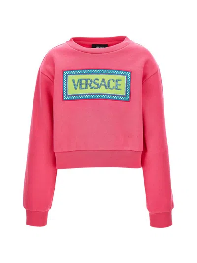 Versace Kids' Baby Girl's,little Girl's & Girl's Electric Logo Embellished Sweatshirt In Pink