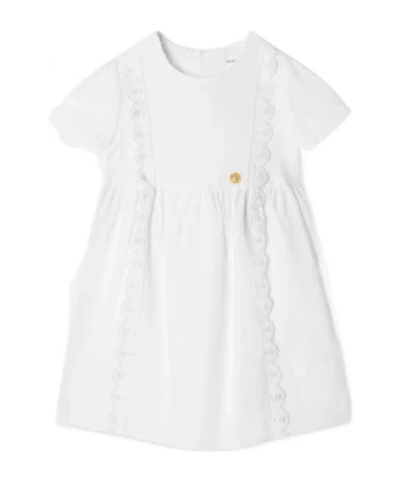 Versace Kids' Baby Jacquard Cotton-poplin Dress In White