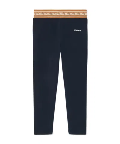 Versace Baby Jacquard Stretch Cotton-jersey Leggings In Multi