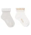 Versace Baby La Greca Set Of 2 Socks In White