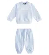 VERSACE BABY LOGO COTTON-BLEND SWEATSHIRT AND SWEATPANTS SET