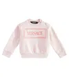 Versace Baby Logo Cotton Jersey Sweater In Pink