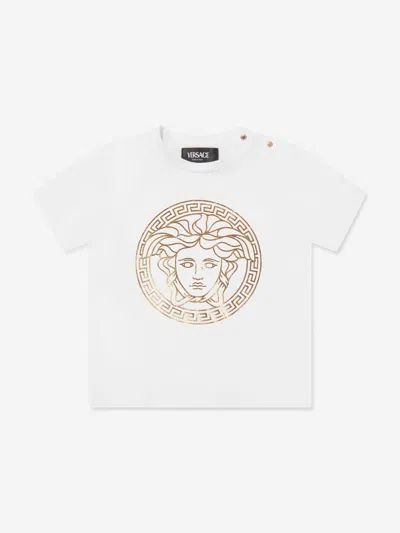 Versace Baby Medusa Greca Print T-shirt In White