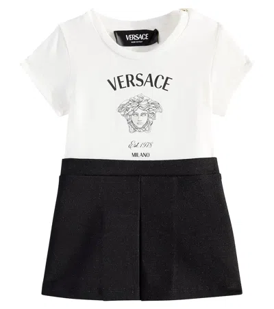 Versace Kids' Baby Medusa Milano Cotton Jersey Dress In White