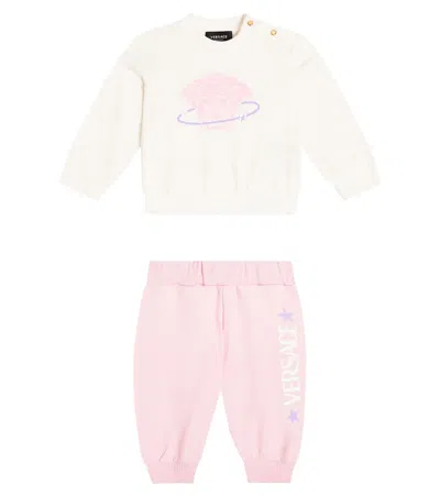 Versace Baby Set Aus Sweatshirt Und Jogginghose Medusa In Pink