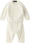 Versace Baby Off-white Embroidered Medusa Sweater & Lounge Pants Set In 1w470-ivory