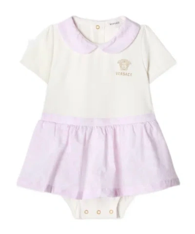 Versace Baby Printed Stretch Cotton-jersey T-shirt Dress In Pink