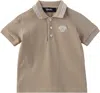 Versace Baby Taupe Greca Polo In 2ke30-sand Castle+bi