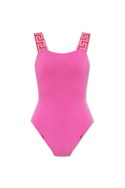 Versace Backless Bodysuit In Pink