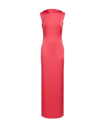 Versace Backless Mid-length Dress In Red
