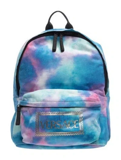 Pre-owned Versace Backpack In Blue