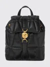 Versace Backpack Quilted Design Gold Tone Hardware In Black