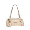 Versace Tag Bowling White Shoulder Bag With Metallic Logo Lettering And Medusa Head Pendant In Leather Woman In Neutral