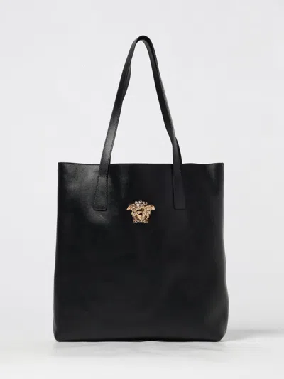 Versace Medusa Head Motif Tote Bag In Black