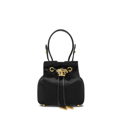 Versace La Medusa Mini Bucket-style Handbag In Black