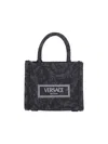 Versace Barocco Athena Tote Bag In Black