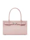 Versace Medusa '95 Leather Tote Bag In Dusty Pink/palladium