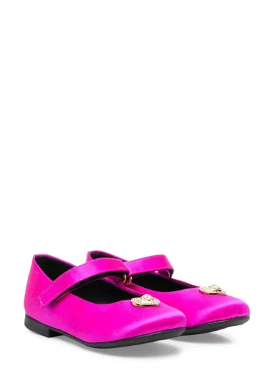 Versace Kids' Ballerinas Heart Satin In Fuchsia