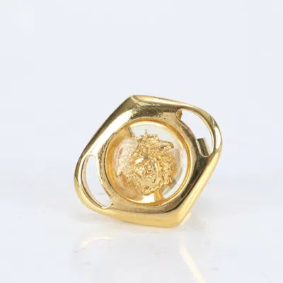 Pre-owned Versace Band Ring () In Gold