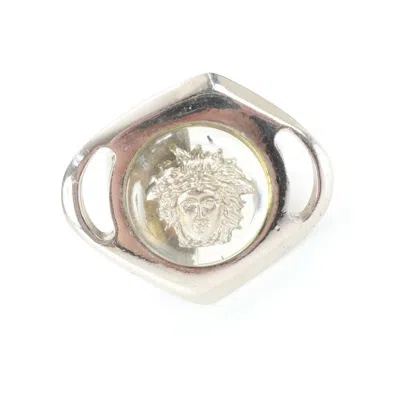 Pre-owned Versace Band Ring () In Silver