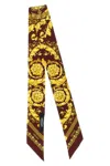 Versace Bordeaux Barocco Print Bandana Scarf In Burgundy
